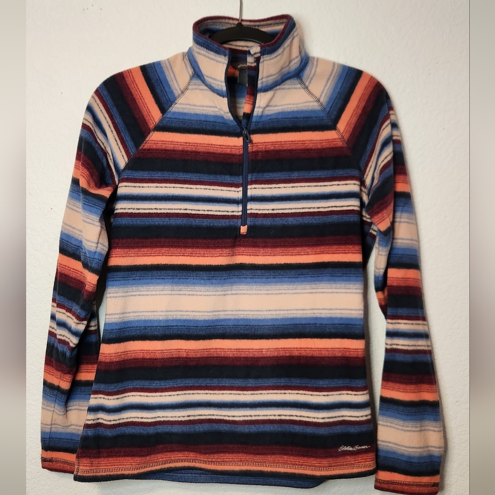 Eddie Bauer Multicolored Quarter‎ Zip Fleece Women's Pullover, Size S